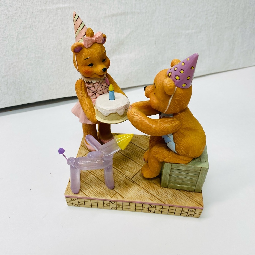 Jim Shore Button and Squeaky Figurine Make A Wish Birthday Cake By Enesco 2019